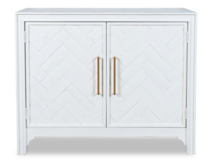 Armoire d'appoint en bois massif Keena 40 - Blanc|Armoire décorative Keena de 40 po en bois massif - blanche