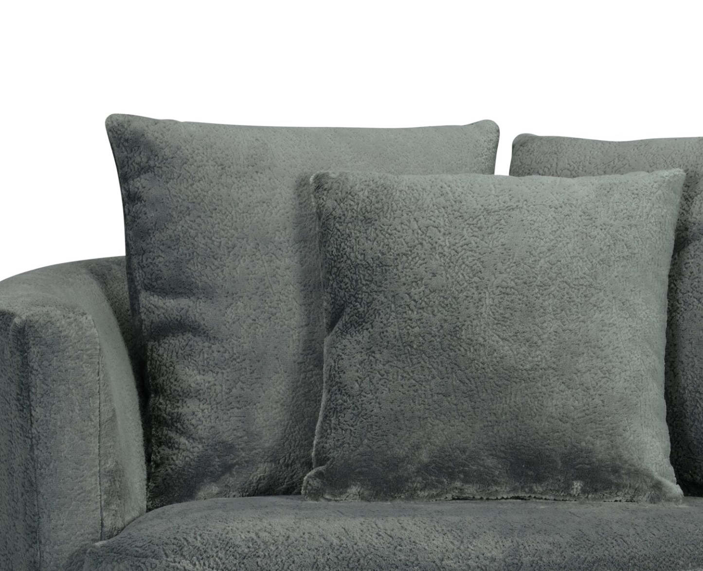 Fauteuil d’appoint pivotant Cuddler Midi de 42 po fabriqué au Canada en tissu de chenille - gris Plush Thunder