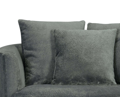 Fauteuil d’appoint pivotant Cuddler Midi de 42 po fabriqué au Canada en tissu de chenille - gris Plush Thunder