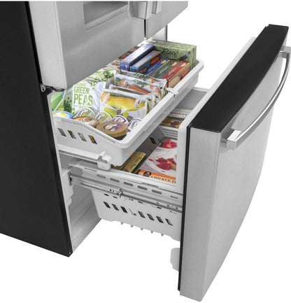 Réfrigérateur GE de 36 po et de 25,6 pi³ à portes françaises - acier inoxydable - GFE26JYMFS | GE 36 25,6 Cu. Fort. Réfrigérateur à portes françaises - Inox - GFE26JYMFS