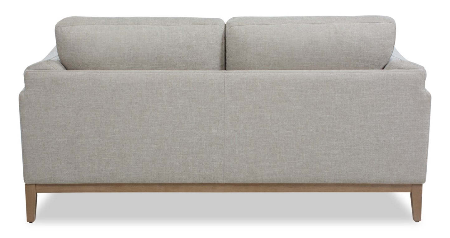 Causeuse Valley de 67,7 po en tissu avec base et pattes en hévéa - sable