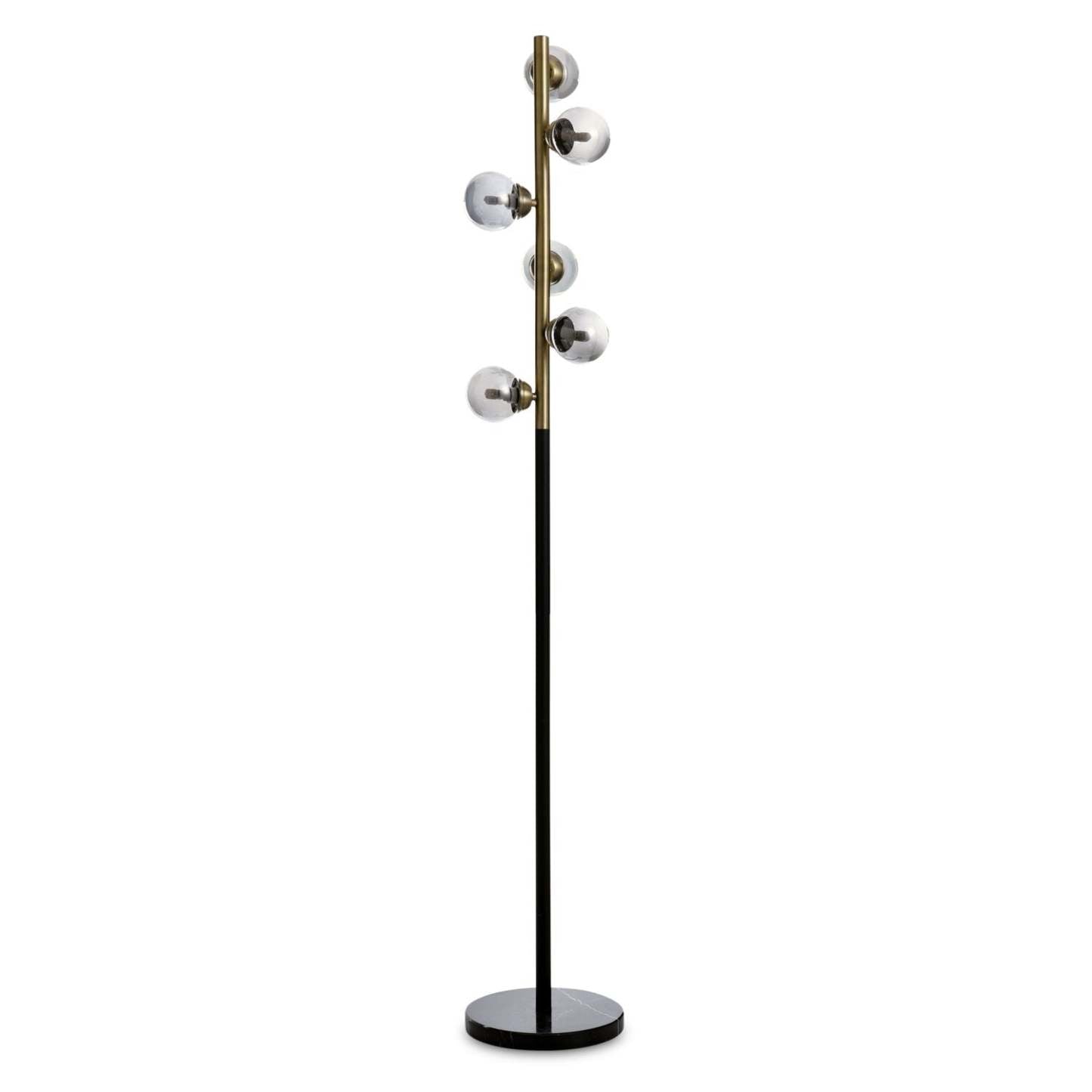 Lampadaire Bennie 61.25 5 Lumières Noir et Doré|Lampe à pied Bennie de 61,25 po noire et dorée à 5 ampoules
