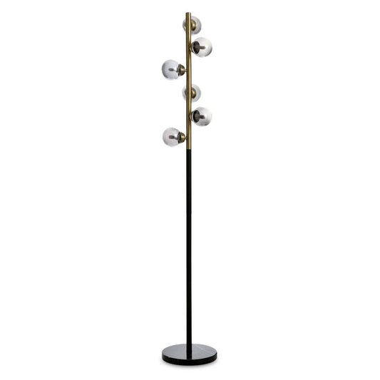 Lampadaire Bennie 61.25 5 Lumières Noir et Doré|Lampe à pied Bennie de 61,25 po noire et dorée à 5 ampoules