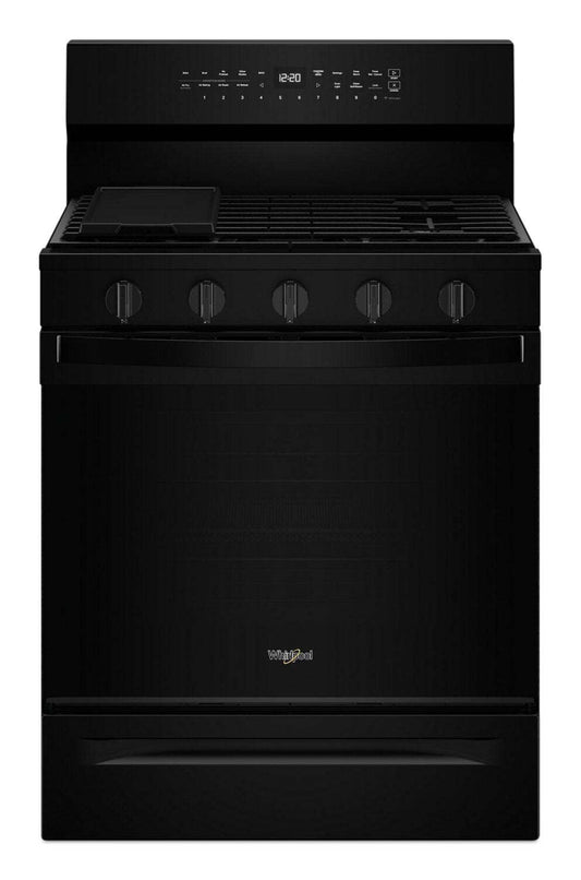 Cuisinière intelligente à gaz Whirlpool de 5 pi³ avec friture à air et autonettoyage - noire - WFGS7530RB | Whirlpool 5 Cu. Ft. Smart Gas Range with Air Fry and Self-Clean - Black - WFGS7530RB | WFGS75RB