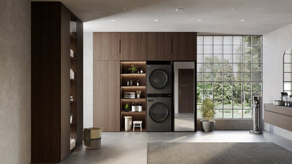 Laveuse LG 5,8/Sécheuse 7,8 Cu. Fort. Tour de lavage haute efficacité à chargement frontal™ - Acier noir - WKHC252HBA | Tour de lavage WashTowerMC haute efficacité LG à chargement frontal avec laveuse de 5,8 pi³ et séche…