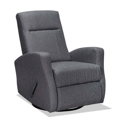 Fauteuil berçant, pivotant et inclinable Nyla de 30 po en tissu d’apparence lin - gris