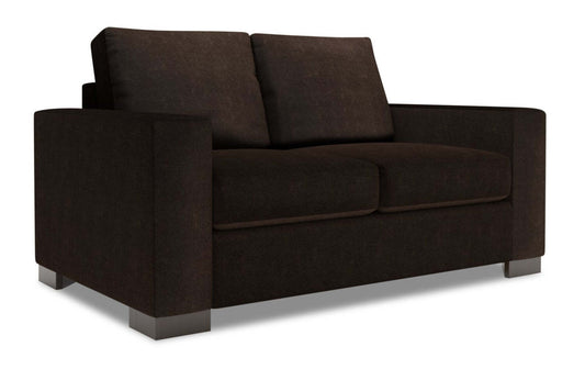 Fabriqué au Canada Canapé Personnalisable Lab Track 62 Canapé en Chenille avec Accoudoirs - Brun Chocolat de Luxe | Causeuse Track de Sofa Lab de 62 po fabriquée au Canada en tissu d'apparence lin - brun Chocolat de Luxe | TR203293