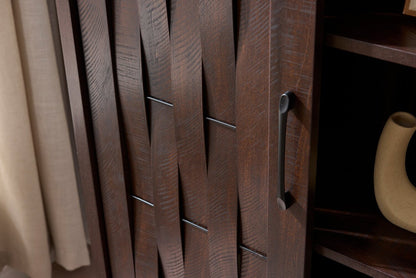 Armoire de rangement d'appoint Sienna 33,5 avec porte coulissante - Chêne foncé | Armoire décorative de rangement Sienna de 33,5 po avec porte coulissante - chêne foncé | SIENNACC