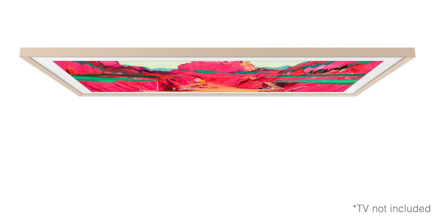 Cadre décoratif personnalisable pour téléviseur The Frame Pro de 85 po de Samsung - sable doré biseauté