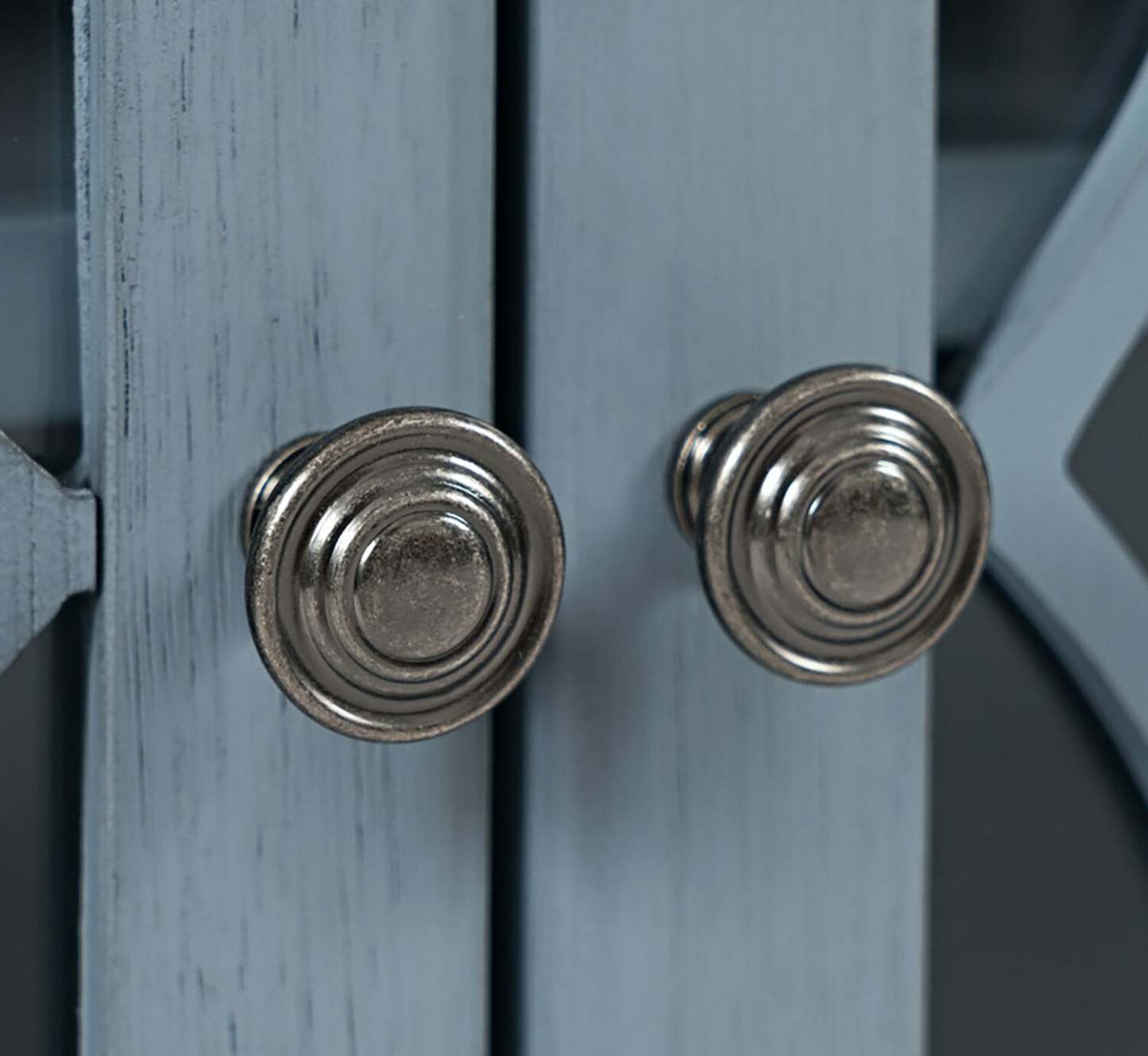 Armoire décorative Carmine 31 avec portes en verre - Bleu|Armoire décorative Carmine de 31 po avec portes en verre - bleue