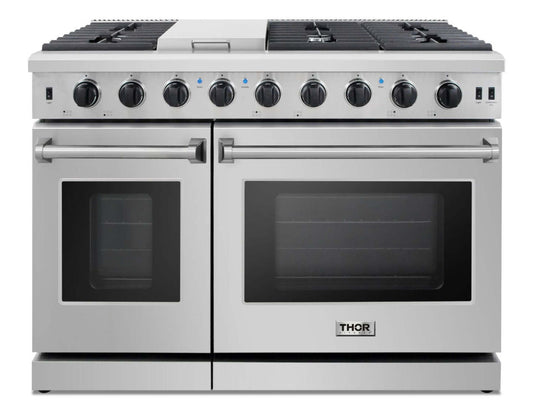 Cuisine Thor 6,8 Cu. Fort. Cuisinière à gaz professionnelle à six brûleurs – LRG4807U-SS | Cuisinière professionnelle à gaz Thor Kitchen de 6,8 pi³ à six brûleurs – LRG4807U-SS | LRG4807S