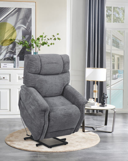 Claire 34 Fauteuil basculeur à inclinaison électrique en tissu de chenille - gris granite