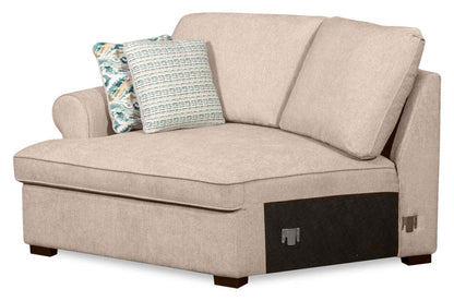 Scott Living Haven 2-Piece Left-Facing Chenille Fabric Cuddler Sectional - Taupe | Canapé sectionnel enveloppant de gauche Haven de Scott Living 2 pièces en tissu de chenille - taupe