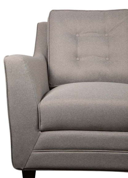 Sofa Novalee de 75,5 po en tissu d’apparence lin avec accoudoirs évasés et capitonnage à boutons - taupe