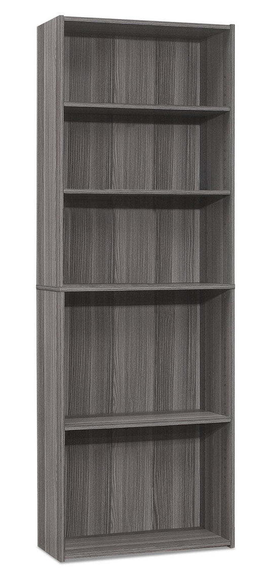 Bibliothèque 5 étagères Slade 24.75 - Gris|Bibliothèque Slade de 24,75 po à 5 tablettes - grise