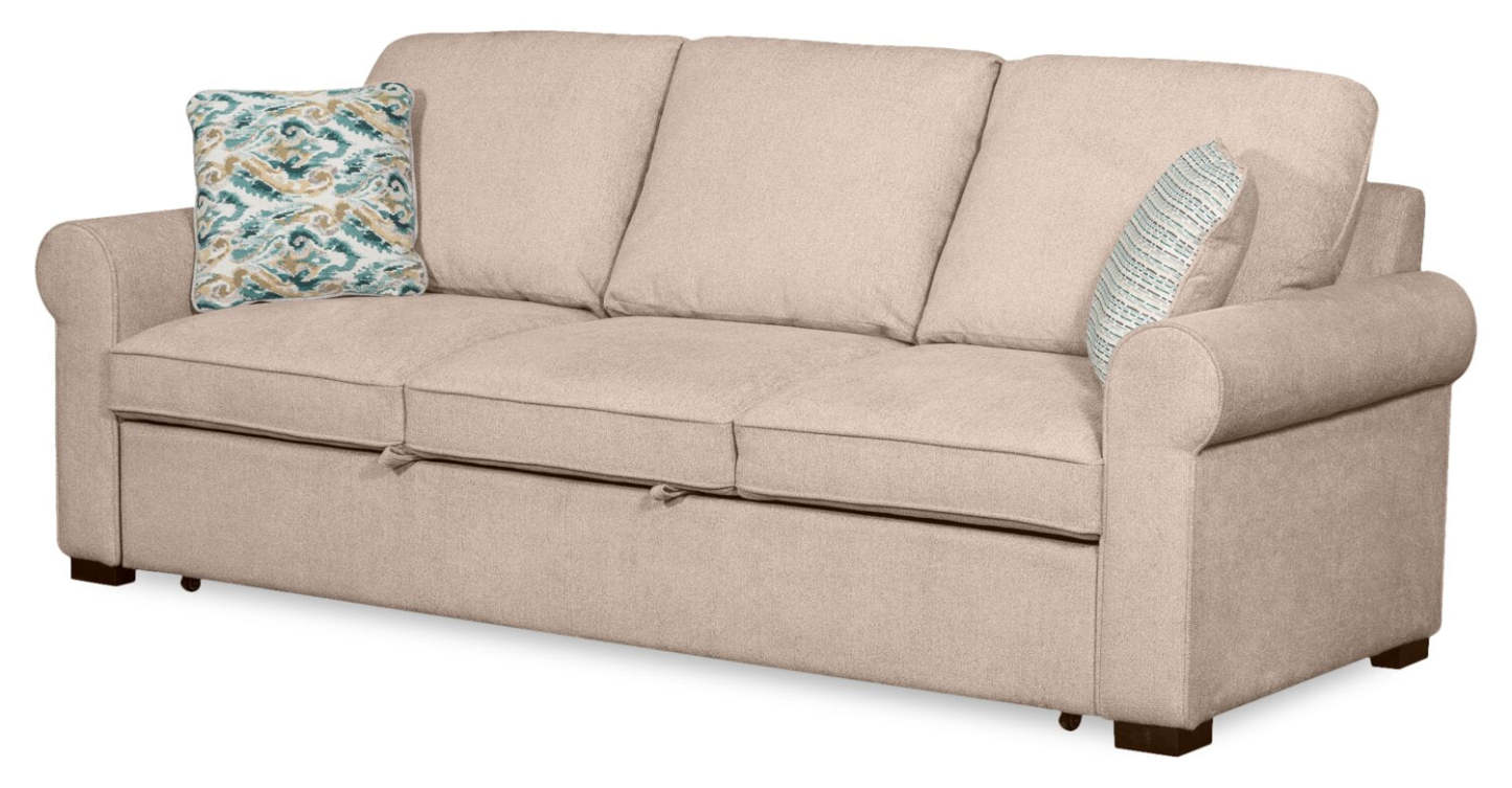 Scott Living Haven 96 canapé-lit en tissu de chenille avec pattes en bois - taupe | Sofa-lit Haven de Scott Living de 96 po en tissu de chenille avec pattes en bois - taupe