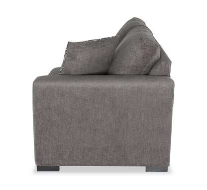 Fabriqué au Canada, canapé-lit sectionnel enveloppant Legend 2 pièces en tissu de chenille, orientation gauche - brun étain