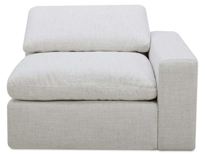 Sofa sectionnel modulaire Sky 4 pièces en tissu avec fauteuil à inclinaison électrique et coussins en plumes et duvet - blé Nathan