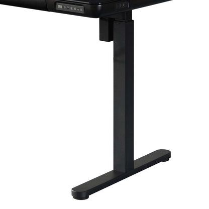 Bureau Metro de 47,24 po à hauteur réglable avec rangement et ports USB - Noir | Bureau Metro de 47,24 po à hauteur réglable avec rangement et ports USB - noir