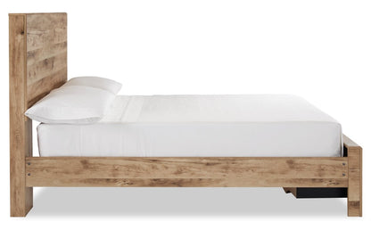 Lit de rangement Derekson avec 2 tiroirs intégrés au pied du lit, naturel - format lit double | Derekson Storage Bed with 2 Built-In Footboard Drawers, Natural - Full Size