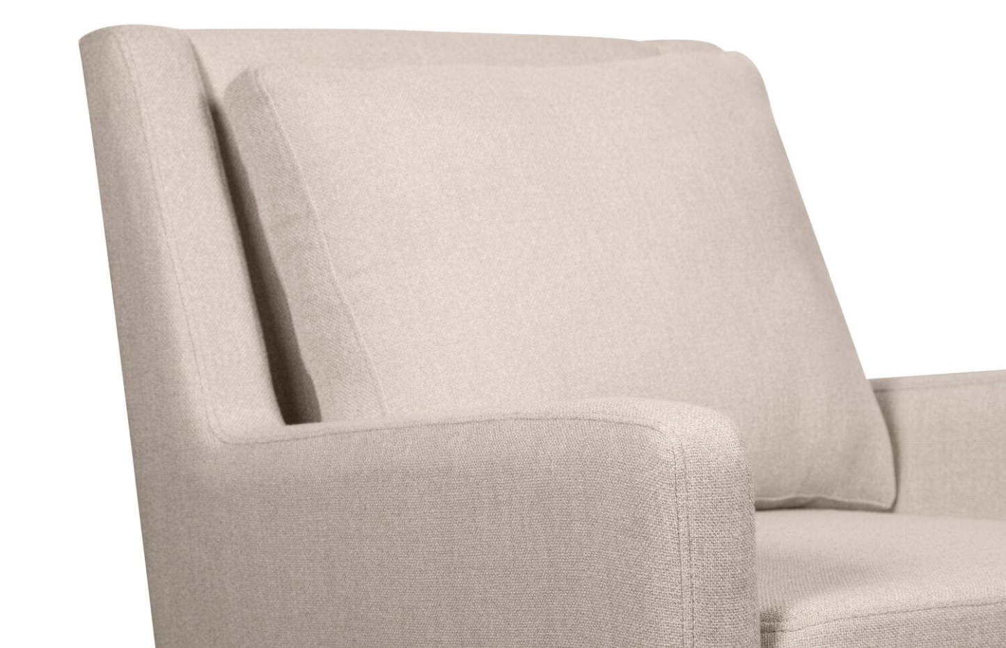 Chaise d'appoint en tissu d'apparence lin avec base en bois Adel 28,5 - Beige | Fauteuil d'appoint Adel de 28,5 po en tissu d'apparence lin avec piètement en bois - beige