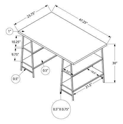 Bureau Jonnie 47.25 avec pieds style chevalet - aspect pierre grise|Bureau Jonnie de 47,25 po avec pattes de type chevalet - imitation de pierre grise