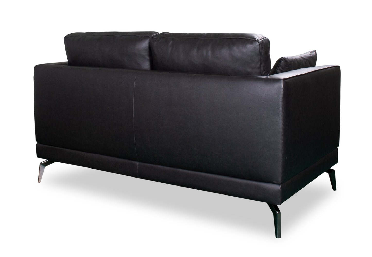 Melrose 60.5 Top-Grain Genuine Leather Loveseat with Metal Legs - Black | Causeuse Melrose de 60,5 po en cuir véritable de qualité supérieure avec pattes en métal - noire
