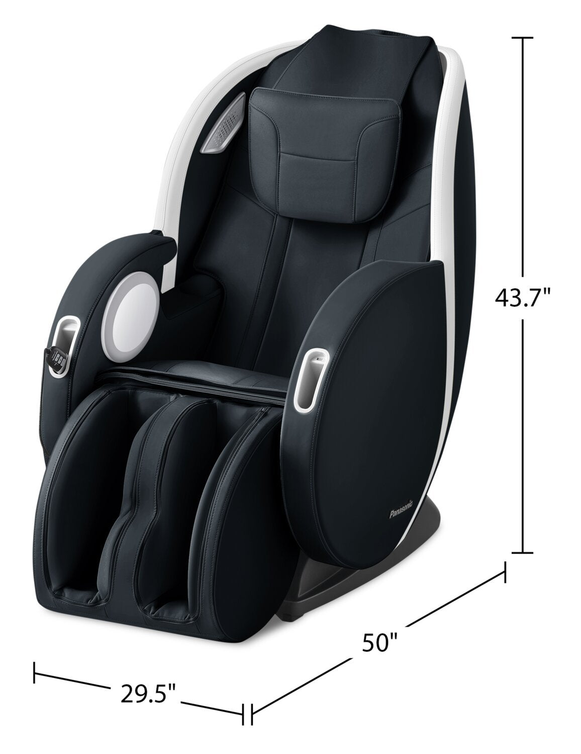 Fauteuil de massage Urban de Panasonic de 29,5 po en tissu d’apparence cuir avec Bluetooth et port USB - noir