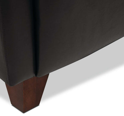 Zello 29.92 Chaise d'appoint en similicuir avec pieds en bois - Noir | Fauteuil d'appoint Zello de 29,92 po en similicuir avec pattes en bois - noir