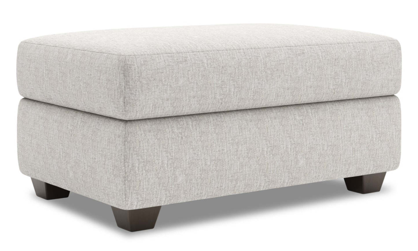 Fabriqué au Canada Pouf de rangement personnalisable The Trunk 39 en tissu de chenille - Argent de luxe | Pouf de rangement The Trunk de Sofa Lab de 39 po fabriqué au Canada en tissu de chenille - Argent de luxe | TRUN2793