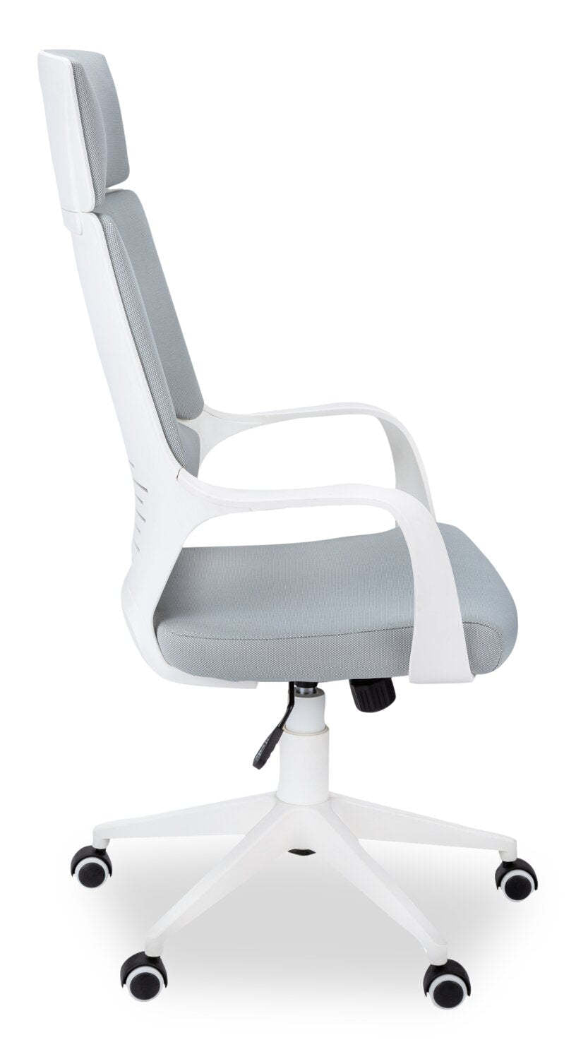 Hayes 25 Executive Office Chair - Blanc &amp; Gris|Fauteuil président Hayes de 25 po - blanc et gris