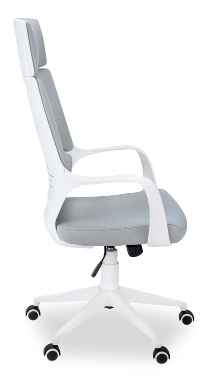 Hayes 25 Executive Office Chair - Blanc &amp; Gris|Fauteuil président Hayes de 25 po - blanc et gris