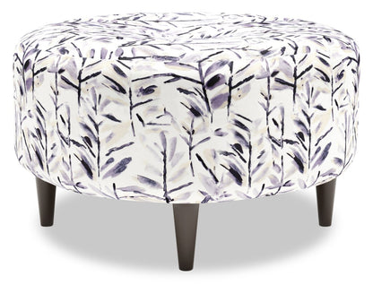 Pouf The Curve 31 en tissu, coloris galet multicolore, fabriqué au Canada | CURV1151