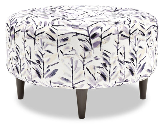 Pouf The Curve 31 en tissu, coloris galet multicolore, fabriqué au Canada | CURV1151