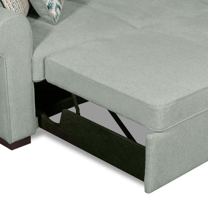 Sofa-lit sectionnel de gauche Haven de Scott Living 2 pièces en tissu de chenille - bleu écume de mer