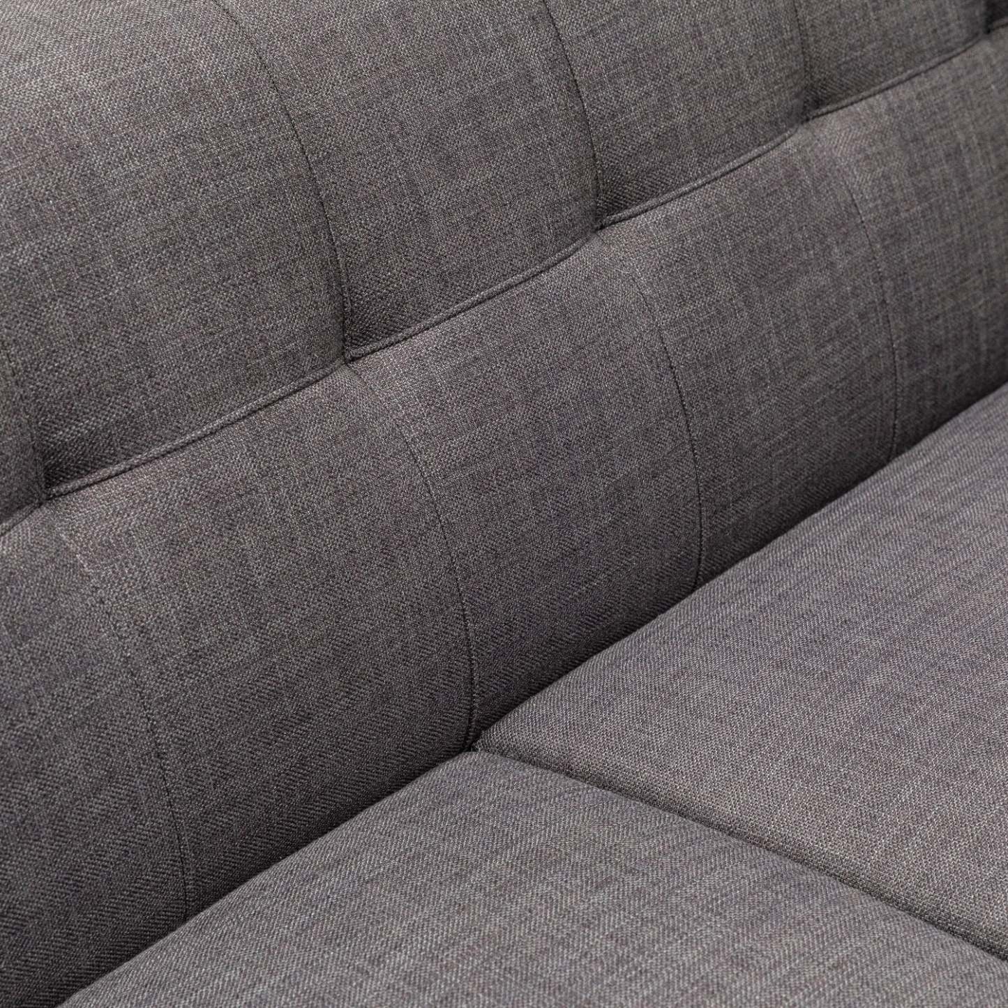 Sofa Freeman de Kort & Co. de 80 po de format condo en tissu d’apparence lin avec base et pattes en bois - gris anthracite