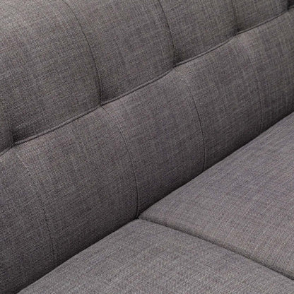 Sofa Freeman de Kort & Co. de 80 po de format condo en tissu d’apparence lin avec base et pattes en bois - gris anthracite