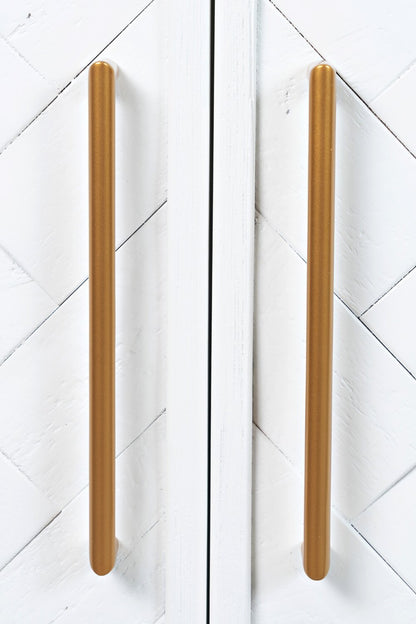 Armoire d'appoint en bois massif Keena 40 - Blanc|Armoire décorative Keena de 40 po en bois massif - blanche