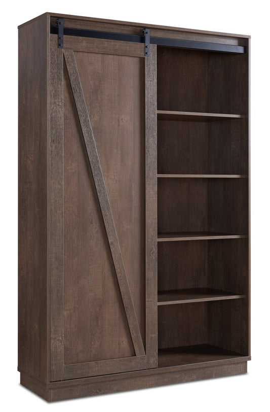 Warren 47.25 Accent Storage Cabinet with Sliding Barn-style Door - Walnut Oak|Armoire décorative de rangement Warren de 47,25 po avec porte coulissante de style grange - chêne noyer