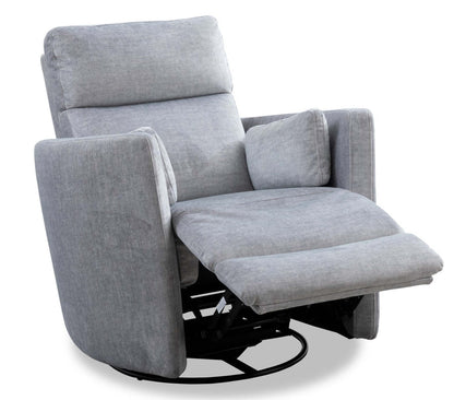 Fauteuil inclinable pivotant et coulissant en tissu Ember 36 - Coton argenté | Fauteuil pivotant, coulissant et inclinable Ember de 36 po en tissu - coton argenté
