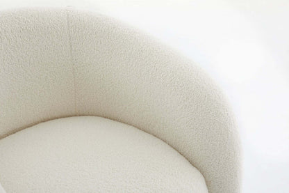 Fauteuil d'appoint courbé en tissu Sherpa Solo 31.1 - Crème glacée | Fauteuil d'appoint courbé Solo de 31,1 po en tissu sherpa - crème glacée