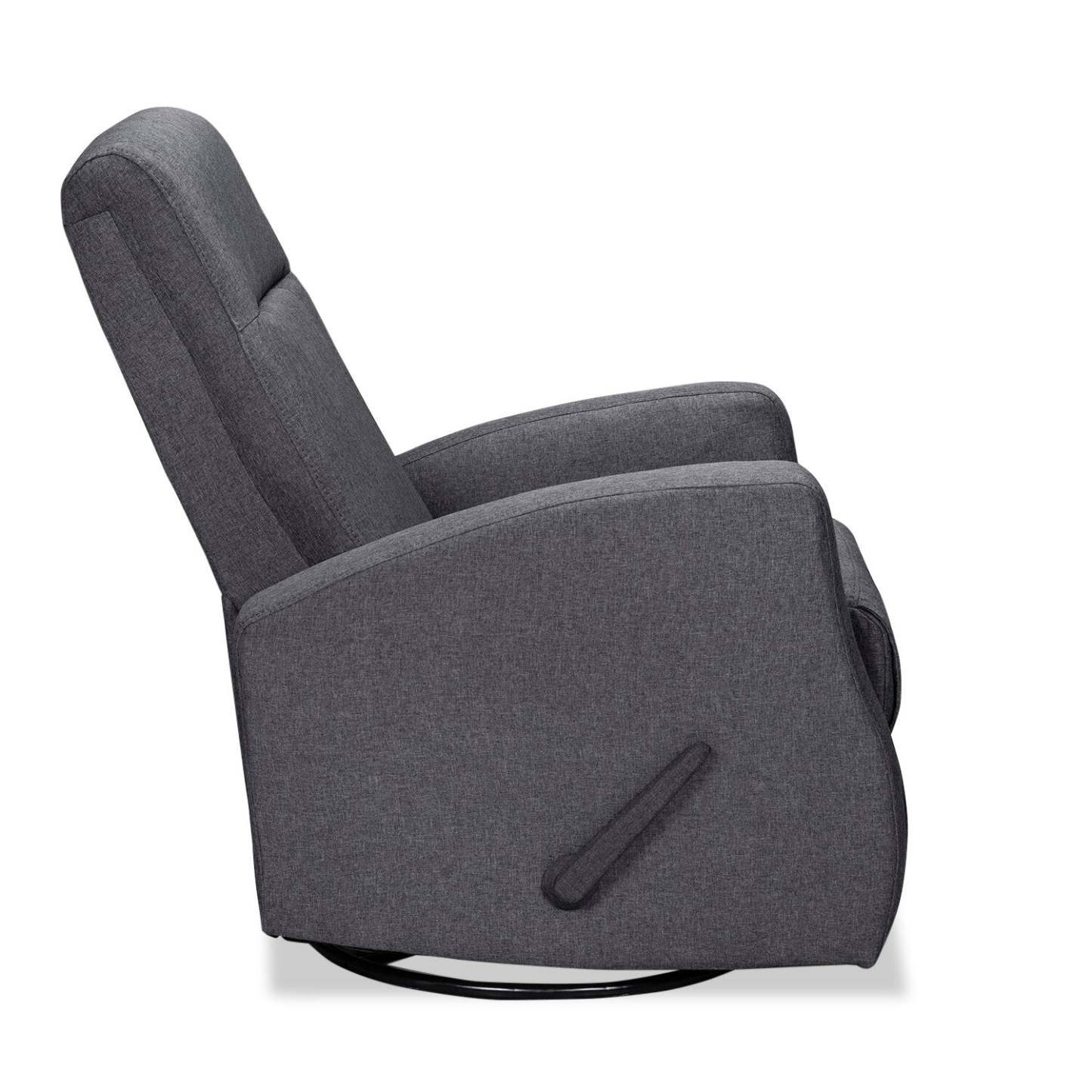 Fauteuil berçant, pivotant et inclinable Nyla de 30 po en tissu d’apparence lin - gris