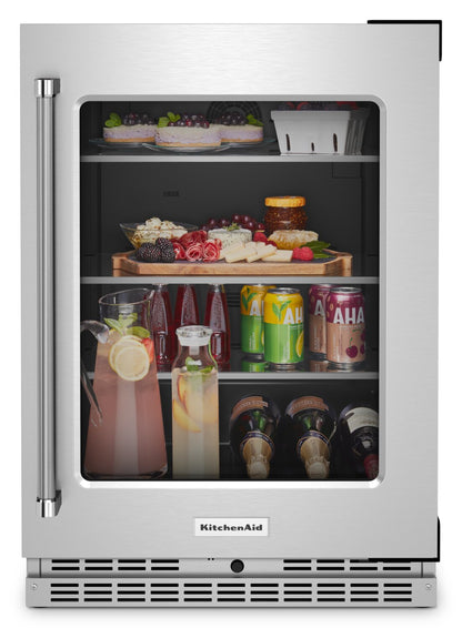 Réfrigérateur KitchenAid de 24 po et de 5,2 pi³ sous le comptoir - acier inoxydable - KURR314KSS | KitchenAid 24 5.2 Cu. Ft. Undercounter Refrigerator - Stainless Steel - KURR314KSS