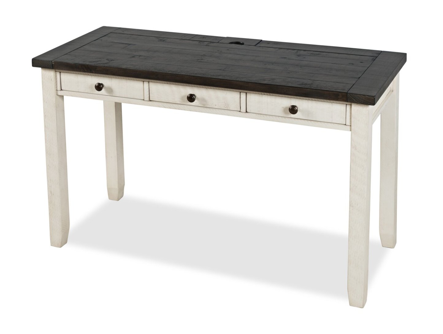 Madison County 50 Office Office Desk with 3-Drawers - Vintage White with Barnwood Brown |Bureau Madison County de 50 po à 3 tiroirs - blanc rétro avec brun de style bois de grange