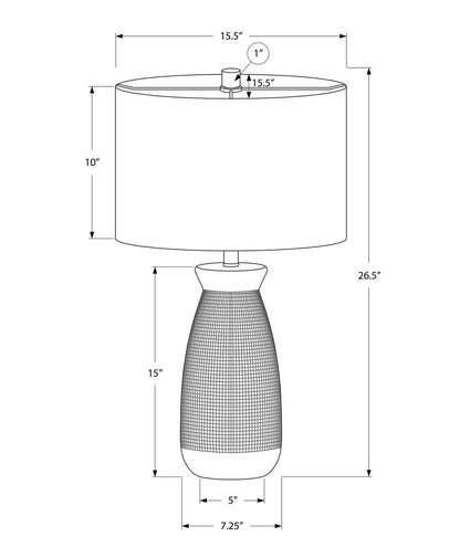 27 Lampe de table en céramique crème avec abat-jour beige|Lampe de table de 27 po en céramique crème avec abat-jour beige