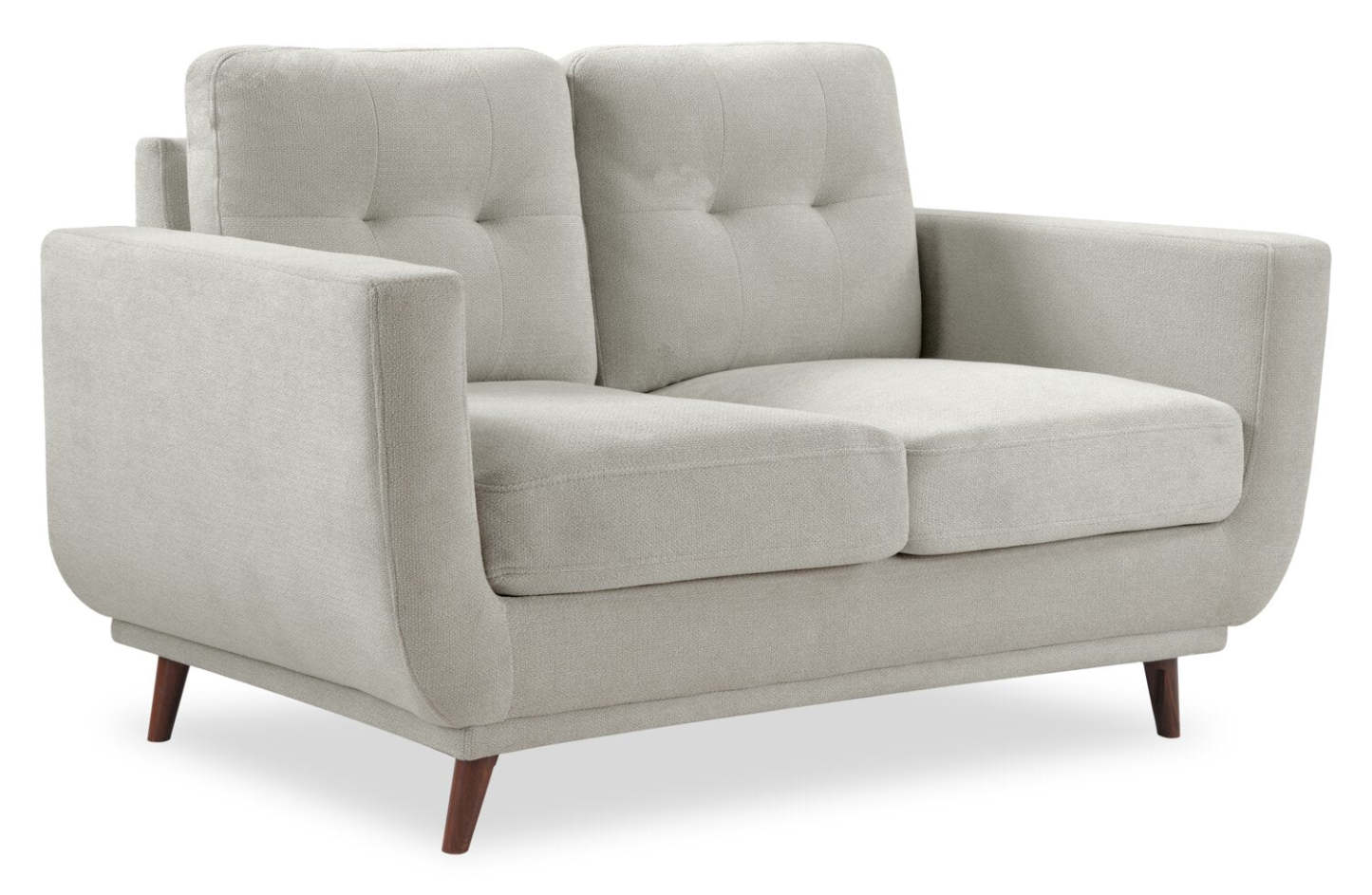 Causeuse en tissu Cosmo 57 avec coussins de dossier capitonnés - Gris | Causeuse Cosmo de 57 po en tissu avec coussins de dossier capitonnés - gris