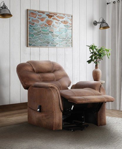 Landon 34 Microfibre Power Lift Reclining Chair - Brown | Fauteuil inclinable électrique Landon de 34 po en microfibre - brun