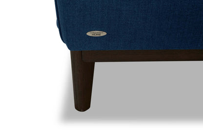 Fauteuil Gena de Cindy Crawford Home de 38,5 po en tissu d'apparence lin avec coussin de dossier amovible - bleu minuit