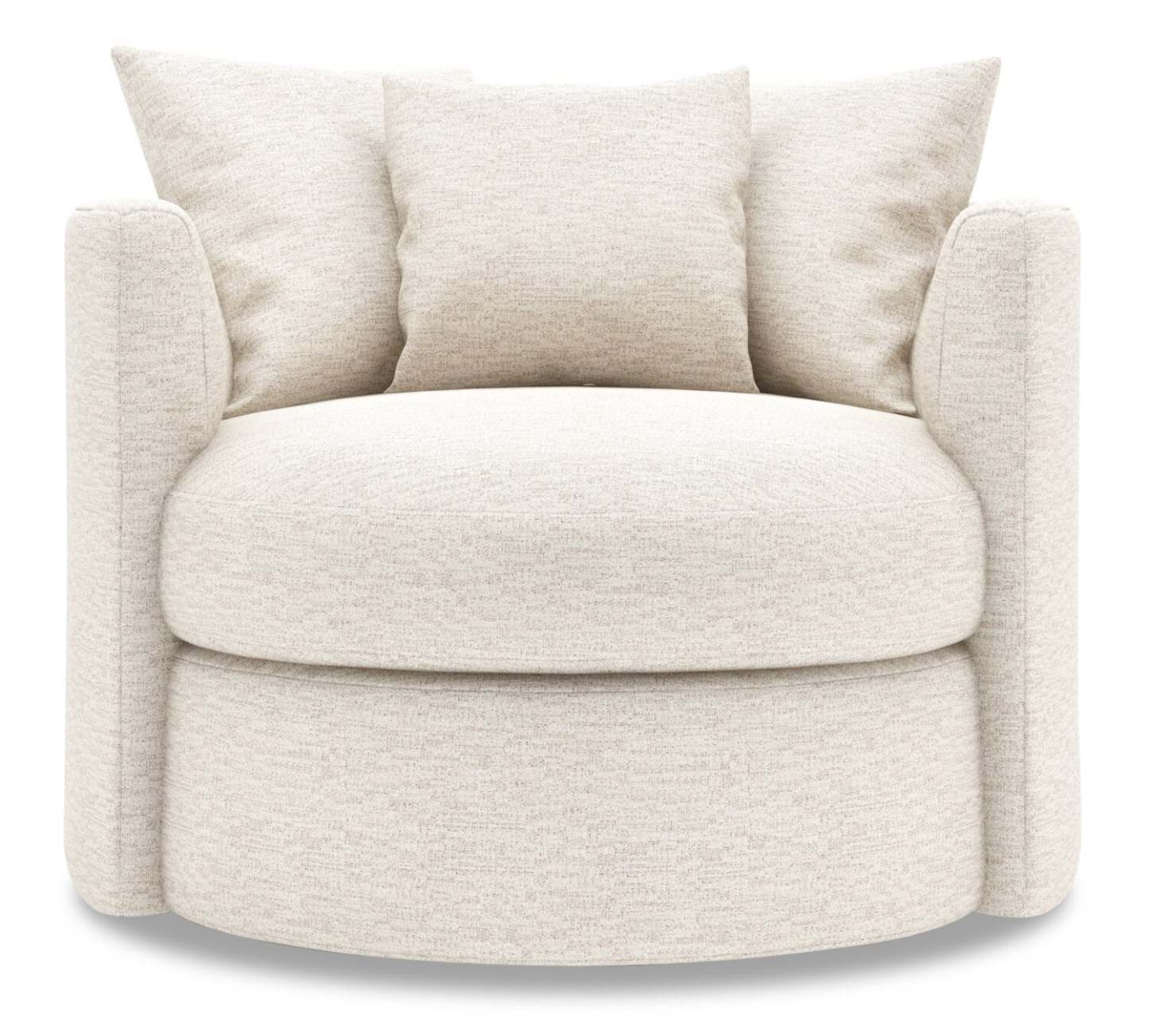 Fauteuil d'appoint pivotant Nest de Sofa Lab de 41 po fabriqué au Canada en tissu chenille - beige Luxury Sand | NID3093