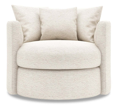 Fauteuil d'appoint pivotant Nest de Sofa Lab de 41 po fabriqué au Canada en tissu chenille - beige Luxury Sand | NID3093